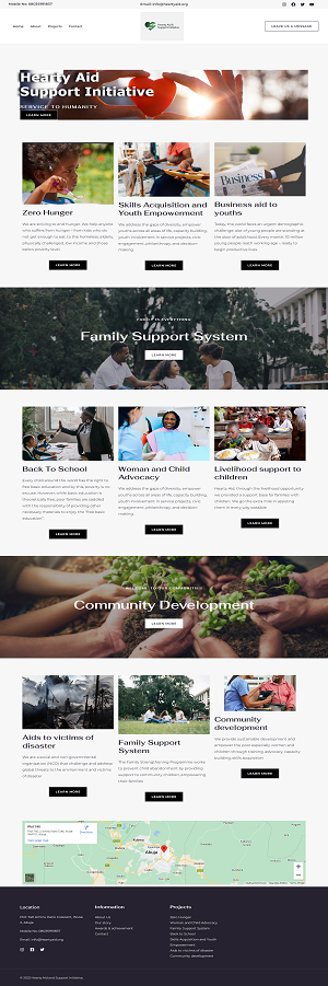 draftek systems limited website design Hearty Aid Trust Innitiative